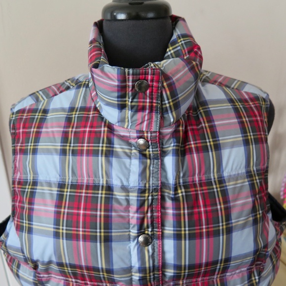 Lands End Down Filled Puffer Vest - Pale Blue Stewart Tartan - Picture 2 of 9